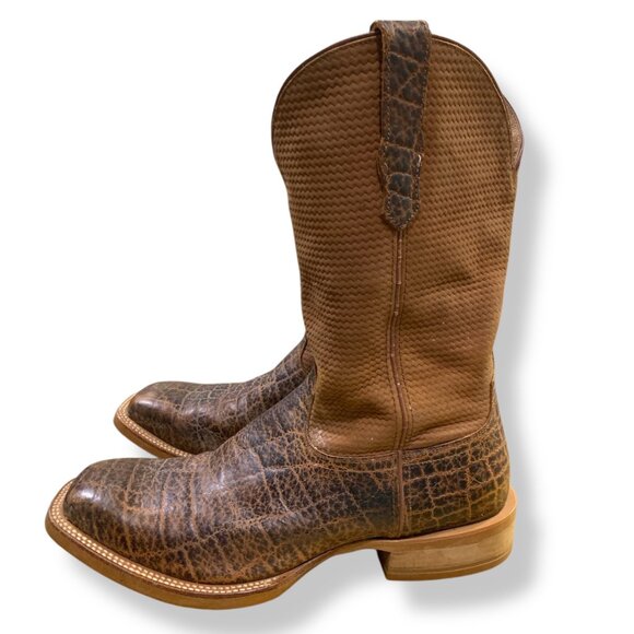 Twisted X Men’s Work Boot Cognac Elephant Print Steel Toe 10 EE Durable Western - Picture 1 of 10